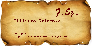 Fillitza Szironka névjegykártya
